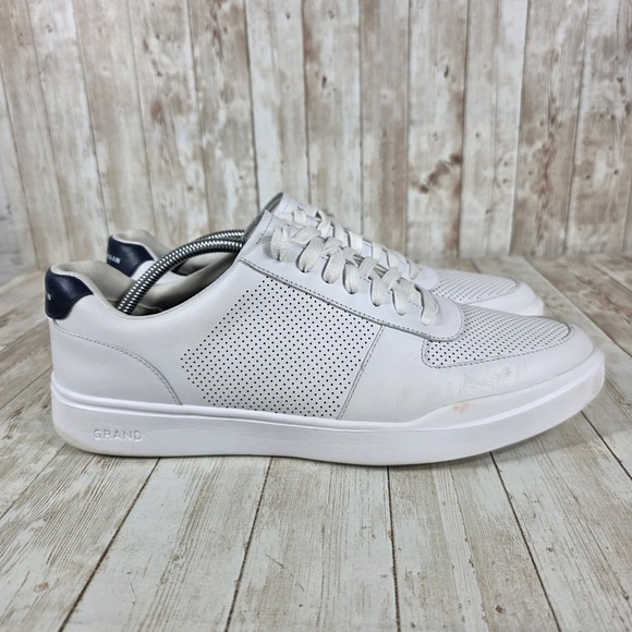 Cole Haan GrandPro Topspin Leather Sneakers‎ Perforated White Casual 11M - Picture 1 of 8